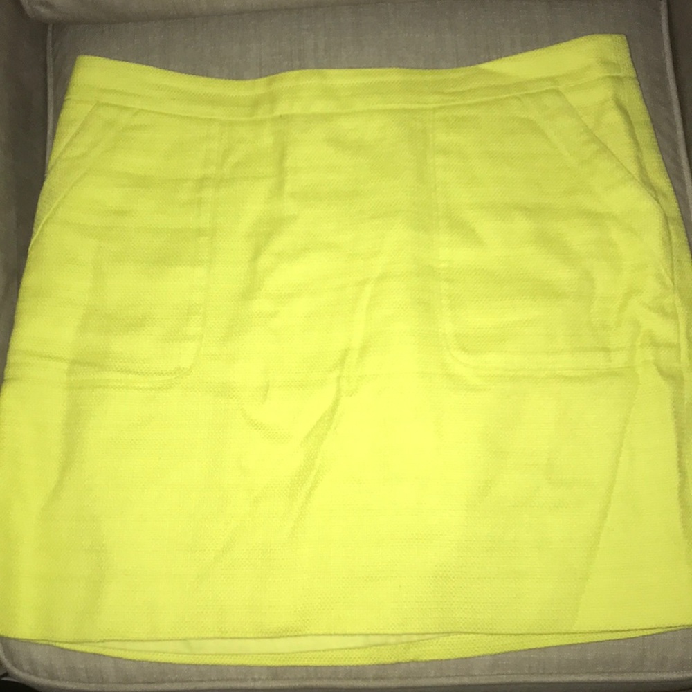 Loft neon yellow skirt